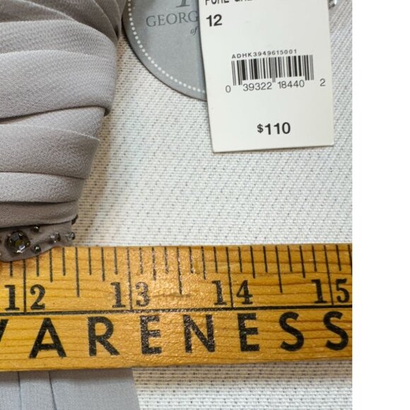 Pearl Georgina Chapman Of Marchesa Womens Formal Midi Dress Gown Sz 12 Pure Gray - Picture 9 of 13